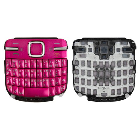 Клавиатура для Nokia C3 00, розовая, русская