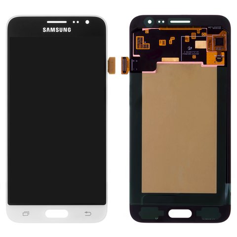 Дисплей для Samsung J320 Galaxy J3 2016 , белый, без рамки, Original, сервисная упаковка, dragontrail glass, #GH97 18414A