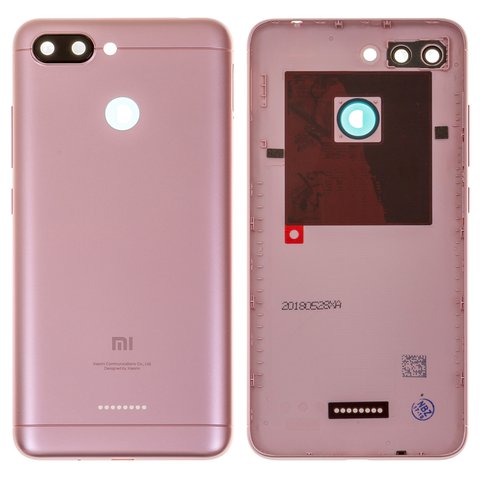 Задня панель корпуса для Xiaomi Redmi 6, рожева, на 1 SIM карту