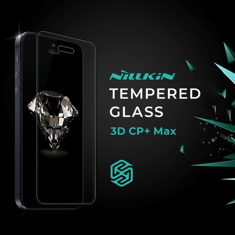 Защитное стекло Nillkin 3D CP+ Max для Apple iPhone 11 Pro, iPhone X, iPhone XS, 0,33 мм 9H, Анти отпечатки, 5D Full Glue, черный, cлой клея нанесен по всей поверхности, #6902048147096 6902048184015
