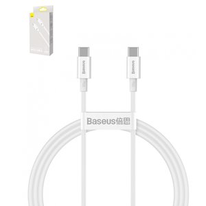 USB кабель Baseus Superior, 2xUSB тип C, 100 см, 100 Вт, белый, силиконовый, #CATYS B02
