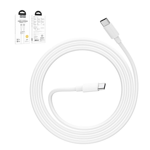 USB кабель Hoco X51, 2xUSB тип C, 100 см, 100 Вт, 5 А, білий, #6931474734754