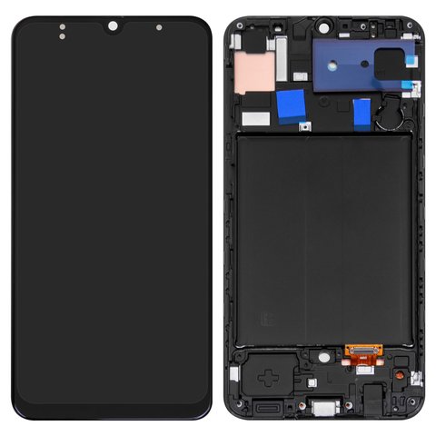 Дисплей для Samsung A305 Galaxy A30, A505 Galaxy A50, A507 Galaxy A50s, черный, с рамкой, High Copy, original LCD size, OLED 