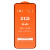 Захисне скло для Apple iPhone 14 Pro, iPhone 15, iPhone 16, сумісне з чохлом, Full Glue, (без упаковки), чорний