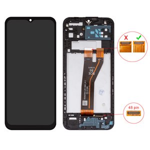 Дисплей для Samsung A146B Galaxy A14 5G, черный, с рамкой, High Copy, 48 pin, BS066FBM L09 DB01_1.1