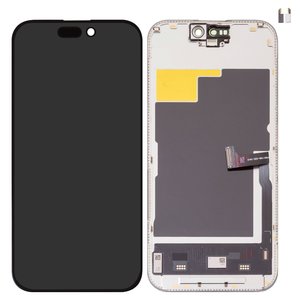 Дисплей для iPhone 15 Pro, черный, с рамкой, High Copy, без микросхемы, AMOLED , DD OLED soft, 120Hz
