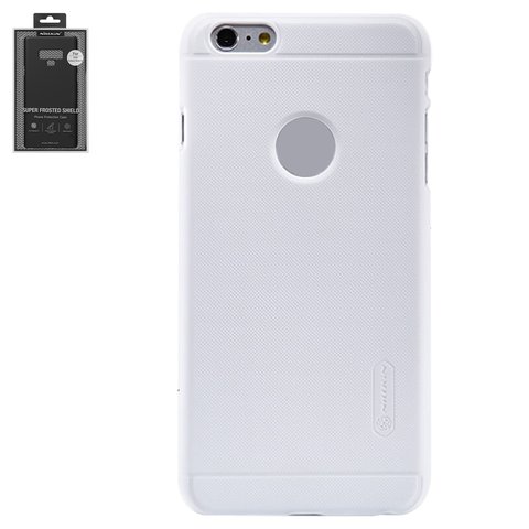 Funda Nillkin Super Frosted Shield puede usarse con iPhone 6 Plus, iPhone 6S Plus, blanco, mate, con soporte, con orificio para logotipo, plástico, #6956473202721