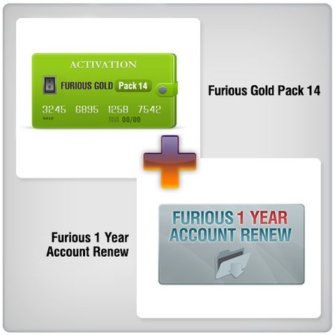 Renovación de acceso al servidor Furious por 1 año  + Furious Gold Pack 14