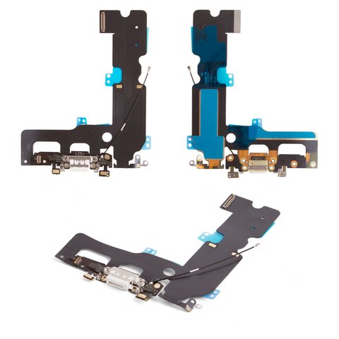 Cable flex puede usarse con iPhone 7 Plus, del conector de carga, del conector de auriculares, blanco, con componentes