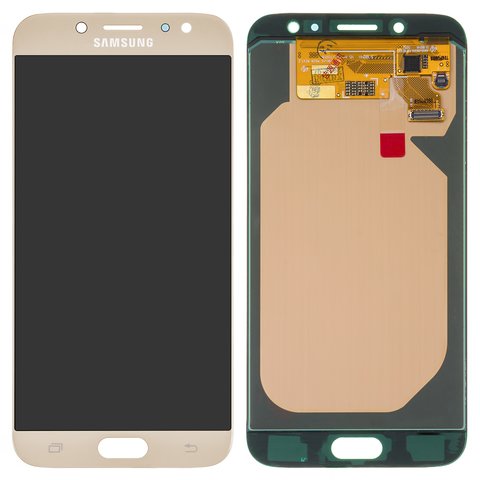 Pantalla LCD puede usarse con Samsung J730 Galaxy J7 2017 , dorado, sin marco, original vidrio reemplazado 