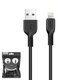 Cable USB Hoco X13, USB tipo-A, Lightning, 100 cm, 2.4 A, negro, #6957531061144