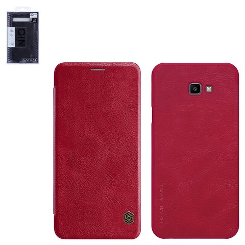Case Nillkin Qin leather case compatible with Samsung J410 Galaxy J4 Core, red, flip, PU leather, plastic  #6902048169784
