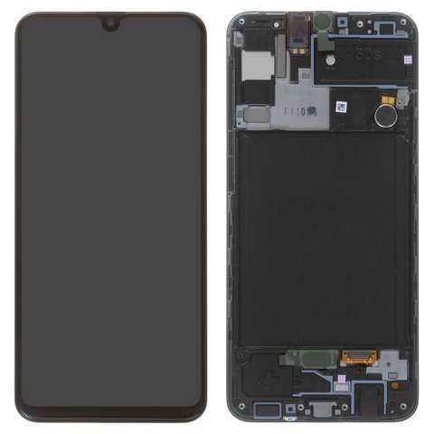 LCD compatible with Samsung A307 Galaxy A30s, black, with frame, Original PRC , original glass 