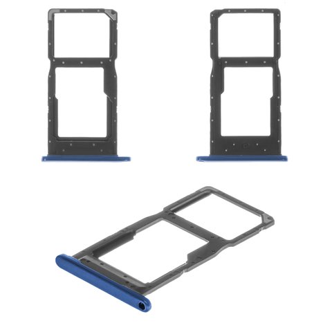 SIM Card Holder compatible with Huawei P Smart 2019 , dark blue, with MMC holder, sapphire blue 