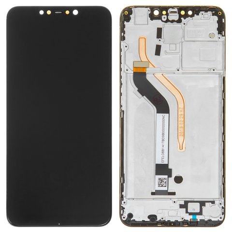 LCD compatible with Xiaomi Pocophone F1, black, with frame, High Copy, M1805E10A 