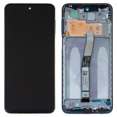LCD compatible with Xiaomi Redmi Note 9 Pro, Redmi Note 9S, gray, with frame, original change glass  , M2003J6B2G, M2003J6A1G 