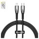 USB Cable Baseus Glimmer, (USB type C, Lightning, 100 cm, 20 W, black) #CADH000001