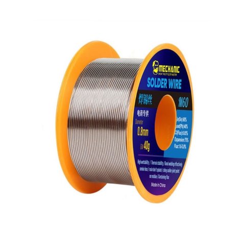 Solder Mechanic M60, Sn 60% , Pb 40%, flux 1 3%, 0,8 mm, 40 g 