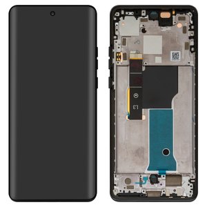 LCD compatible with Motorola Edge 40 Neo, black, with frame, Original PRC  