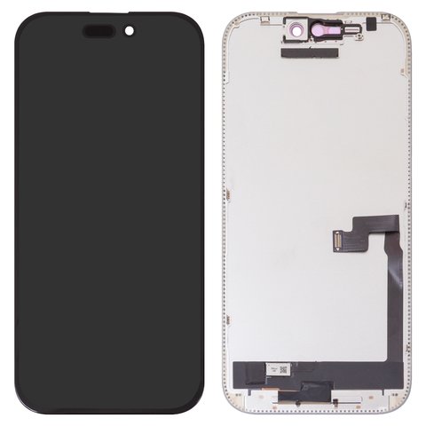 Pantalla LCD JCID puede usarse con iPhone 16 Pro, negro, con marco, HC, sin error, OLED  soft, Diagnosable, 120Hz