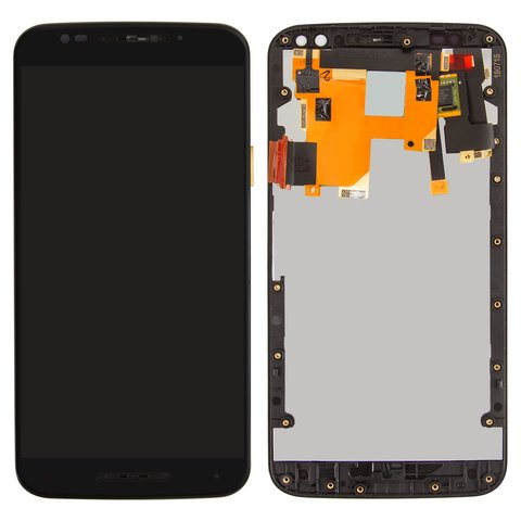 LCD compatible with Motorola XT1572 Moto X Style, black, with frame, Original PRC  