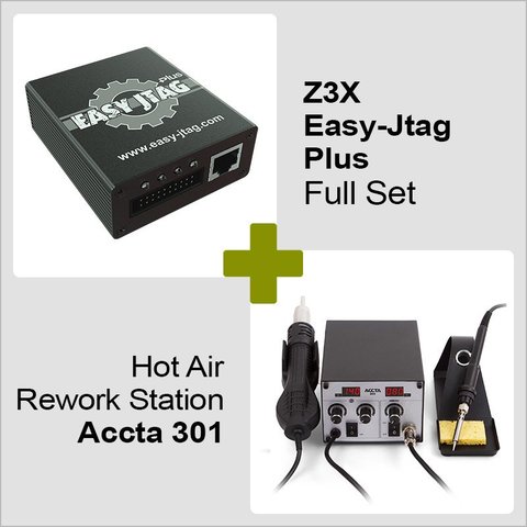 Z3X Easy Jtag Plus Full Set + Hot Air Rework Station Accta 301 220 V 