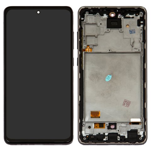 LCD compatible with Samsung A725 Galaxy A72, A726 Galaxy A72 5G, black, with frame, High Copy, original LCD size, OLED