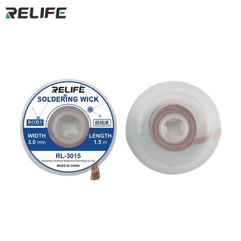Desoldering Wick RELIFE RL 3015, (W  3.0 mm, L  1.5 m 