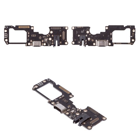 Flat Cable compatible with Oppo Reno 7, headphone connector, charge connector, with microphone, with components, Copy, charging board