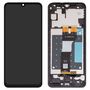 LCD compatible with Samsung A057 Galaxy A05s, black, with frame, High Copy 