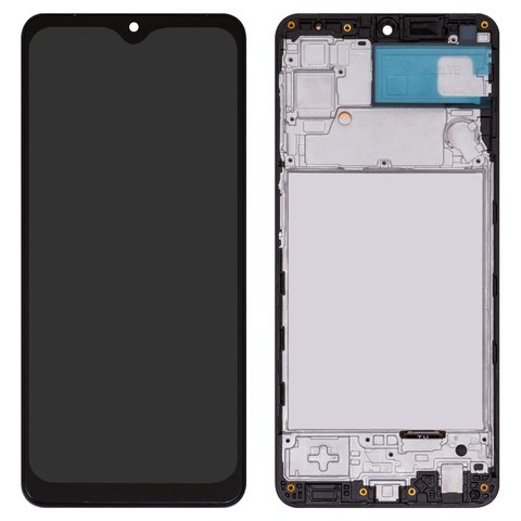 LCD compatible with Samsung A225 Galaxy A22, black, with frame, Copy, TFT  