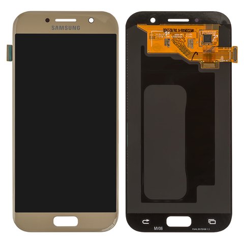 Pantalla LCD puede usarse con Samsung A520 Galaxy A5 2017 , dorado, sin marco, original vidrio reemplazado