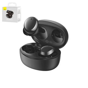 Auricular Baseus Bowie E2, inalámbrica, de vacío, negra, con funda de carga, con cable USB Tipo C, #NGTW090001