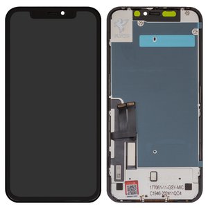 Pantalla LCD puede usarse con iPhone 11, negro, con marco, FLYCDI, con placa protectora de pantalla
