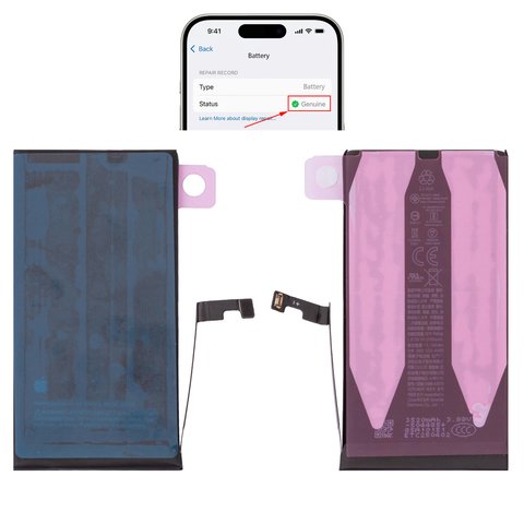 Batería puede usarse con iPhone 15, Li ion, 3.876 V, 3500 mAh, mayor capacidad, sin mensaje de error, A3018 , genuine IC