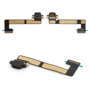 Шлейф для iPad Mini 2 Retina, iPad Mini 3 Retina, коннектора зарядки, черный, с компонентами