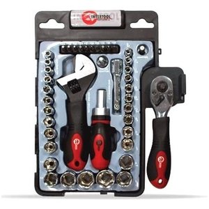 Набір торцевих головок і біт з тріскачкою і розвідним ключем INTERTOOL ET 6003