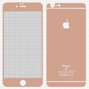 Захисне скло All Spares для Apple iPhone 6 Plus, iPhone 6S Plus, 0,26 мм 9H, переднє та заднє, рожевий