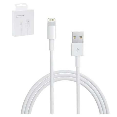 USB кабель, USB тип A, Lightning, 100 см, білий, box 