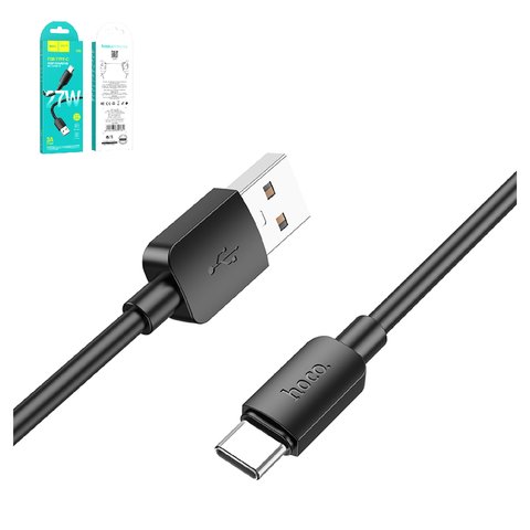 USB кабель Hoco X96, USB тип C, USB тип A, 100 см, 27 Вт, 3 A, чорний, #6931474799081