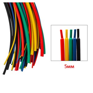 Термоусадочная трубка, 1 м, 5,0 мм, красная