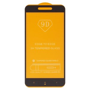 Защитное стекло для Xiaomi Redmi 4X, Redmi 5A, Redmi Go, совместимо с чехлом, Full Glue, без упаковки , черный, cлой клея нанесен по всей поверхности