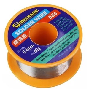 Припій Mechanic DS6, Sn 60% , Pb 40%, флюс 1 3%, 0,4 мм, 40 г