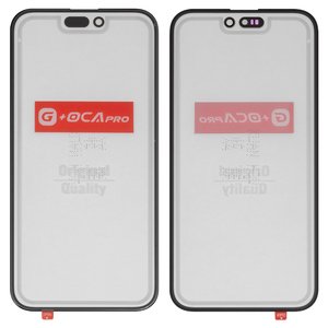Скло корпуса G+OCA PRO для iPhone 16 Plus, з ОСА плівкою, чорне