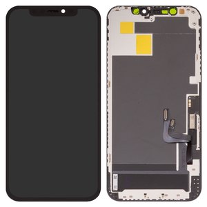 Дисплей для iPhone 12, iPhone 12 Pro, черный, с рамкой, HC, без ошибки, OLED , DD OLED OEM soft, diagnosable