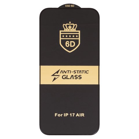 Защитное стекло ESD 6D для Apple iPhone Air, совместимо с чехлом, Full Glue, Anti Static, без упаковки , черный